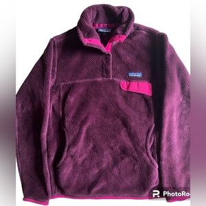 Patagonia Retool Snap T Fleece Pullover Size Small Burgundy Pink